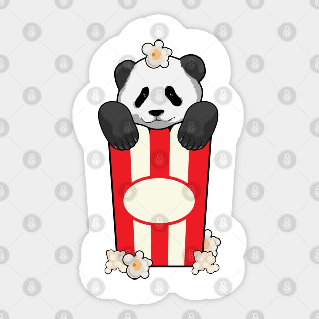 Panda with Popcorn Sticker by Markus Schnabel